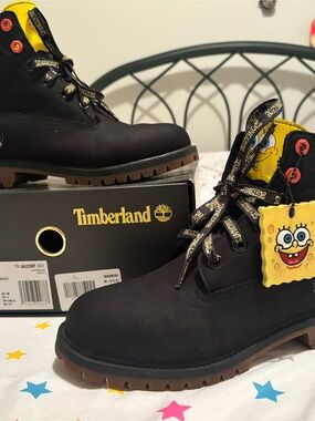 Timberland Black and Yellow SpongeBob Theme Boots